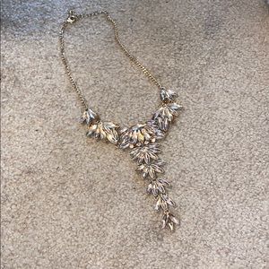 H&M Gold drop Necklace with light pink stones